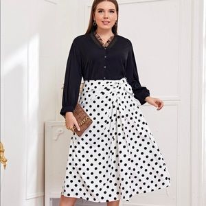 Shein Curve Twist Polka Dot Skirt - Size 2XL
